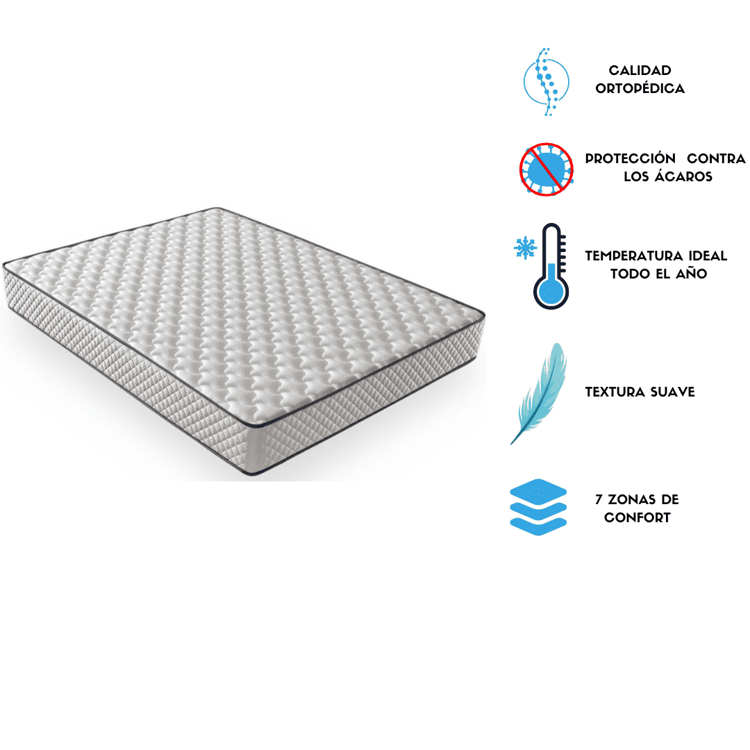 colchón viscoelástico Chicago ,20cm de altura , Desestresante Y Inductor del sueño